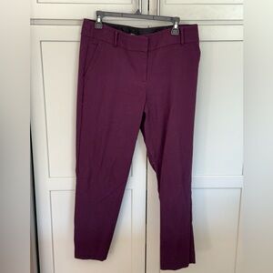 LOFT Julie Slim Ankle Pants Plum Purple Size 10 Work Career